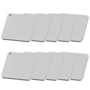 10 Pcs Quadratischer Anhänger Stempelanhänger Blanko-Tag Aus Edelstahl - Picture 1 of 11