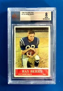 1964 RAY BERRY “HOF” #1 NFL Philadelphia & Baltimor BECKETT BVG 8 )  A BEAUTY - Picture 1 of 3