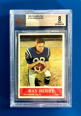 1964 RAY BERRY “HOF” #1 NFL Philadelphia & Baltimor BECKETT BVG 8 )  A BEAUTY - Image 1 of 3