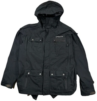 Chaqueta de snowboard Oakley Y2K holgada con capucha negra cremallera completa para hombre mediana Foto 1 de 4
