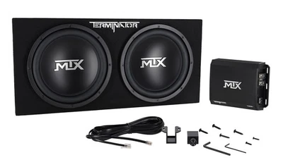 MTX Terminator TNP212D2 1200 Watt 2 Ohm Dual 12” Subwoofers/Sub Box/Amp Package - Image 1 of 4
