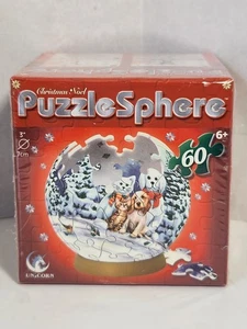 Christmas Snowman Puzzle Sphere 3D Puzzle 60pcs w/ Stand - Picture 1 of 4