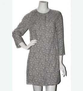 Chaqueta plumero Weekend Max Mara estampada a cuadros 100 % algodón talla 14 EE. UU. negra blanca - Imagen 1 de 10