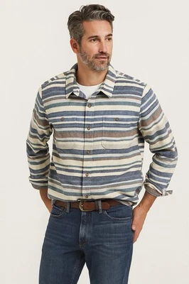 LL Bean Shirt Mens Large Flannel Serape Chamois Southwest Stripe Blanket Shacket - Image 1 of 4