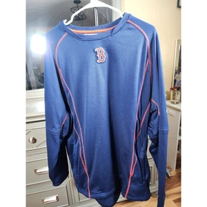 Boston Red Sox Pullover Sweater Mens XL Navy Blue Crewneck Majestic MLB - Picture 1 of 6