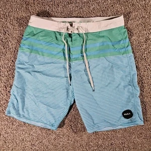 Pantaloncini da tavola elasticizzati vintage a righe RVCA tg 34 - Foto 1 di 8