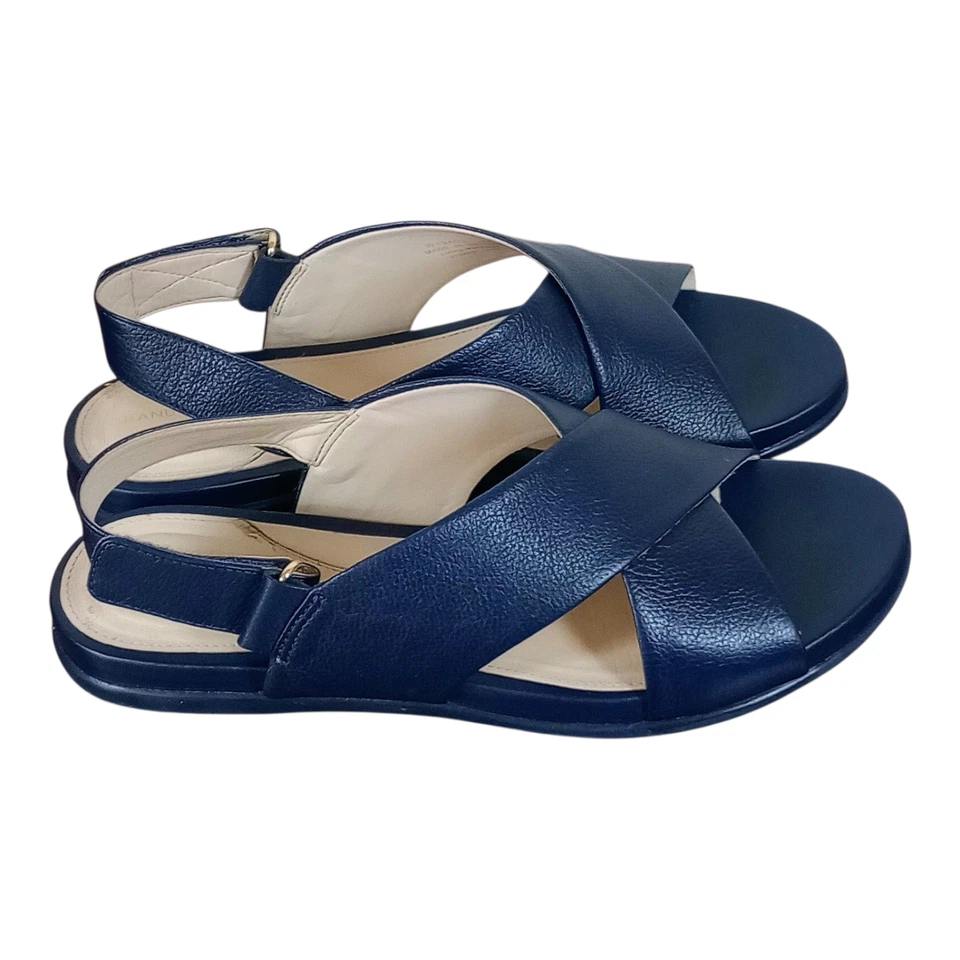 Sandalias para mujer Cole Haan azul marino Grand Ambition con cordones de cuero talla 6 usadas en excelente estado Foto 1 de 4