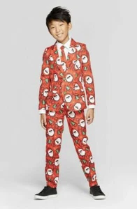 Jungen Suitmeister Kostüm Weihnachten Party Weihnachtsmann Urlaub Anzug S Small Blazer Hose - Bild 1 von 4