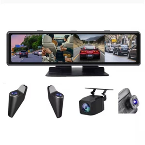 360° Panoramic Car DVR Camera 4 Channels Dashboard Center console Mirror 4K Cam - Picture 1 of 12