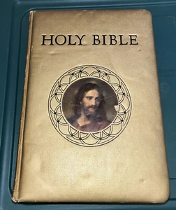 THE HOLY BIBLE Catholic Action Edition 1953 GOLD COVER Good Will Publishers - Bild 1 von 3