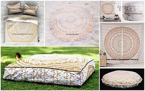 Indian Mandala Duvet Set/Tapestry/Floor Pillow/Curtain/Round Dog Bed Room Set  - Picture 1 of 1