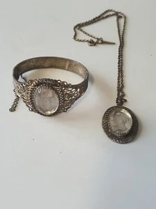 Whiting & Davis Set 2 Pezzi Cammeo Vetro Intaglio Gioielli Vintage - Foto 1 di 4