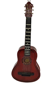 Miniatur Holz klassische Country Saite Gitarre Weihnachten Urlaub Ornament 8" - Bild 1 von 9