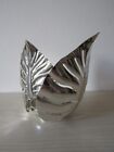 Silver Plated tea candle holder from Germany by Fink - Leaf Design.