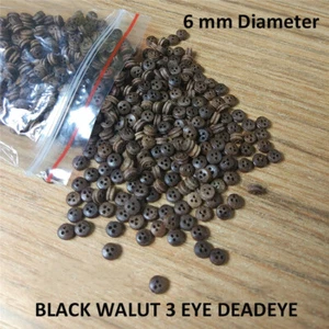 6 mm 3 Ösen Deadeyes Riemenscheibe Zubehör für Holzschiff Modellbausätze - 20 Teile/Paket - Bild 1 von 2