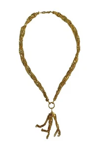 Collar de borla de cadena hueca de múltiples hilos de oro amarillo macizo de 14k 18" 8,85 gramos - Imagen 1 de 11