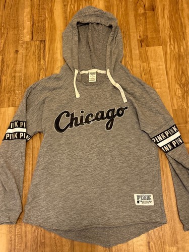 UNDERCOVER Felpa con cappuccio da donna Victorias Secret rosa Chicago bianca Sox collezione MLB taglia S