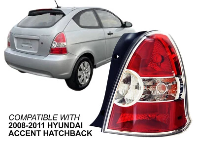 Para lanterna traseira Hyundai 2008-2011 Accent Hatchback com lâmpada passageiro lado direito - Imagem 1 de 4