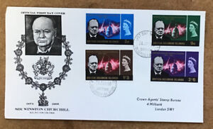 Churchill  First Day cover  1965 Solomon Islands stamps .Attractive