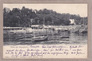 Tarjeta postal Oevelgönne (Hamburgo) - muelle y playa - 1903 - s/w - Imagen 1 de 2