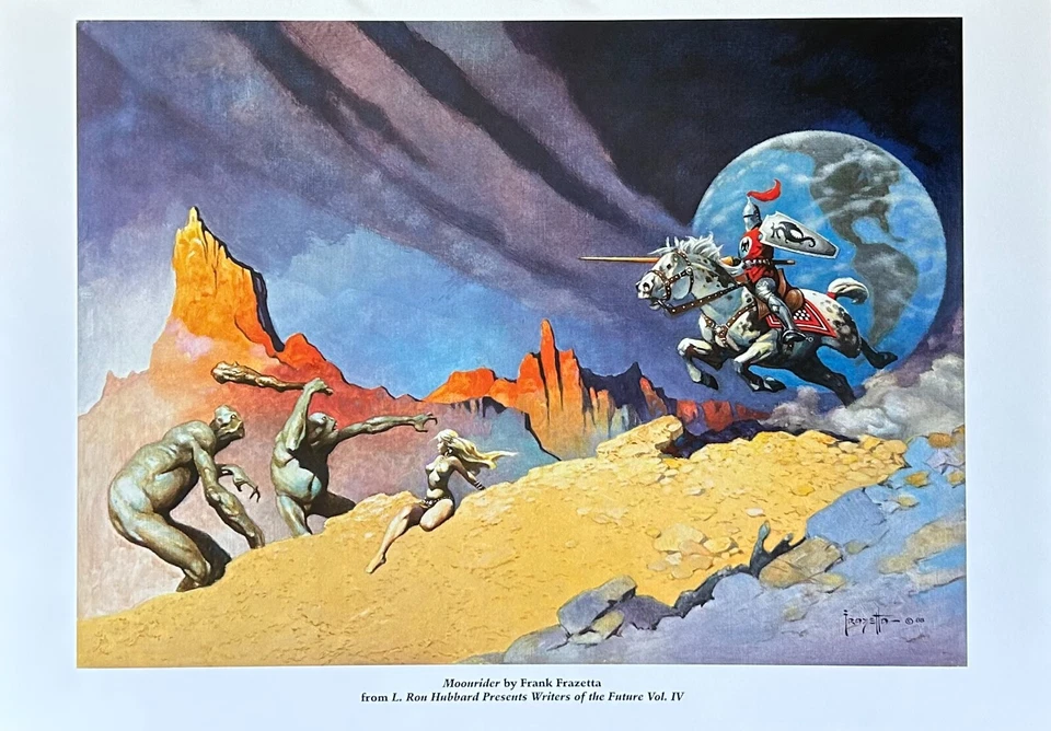 FRANK FRAZETTA raro MOONRIDER impresión artística 12x17 LRH exclusivo ¡ÚLTIMO! Foto 1 de 1