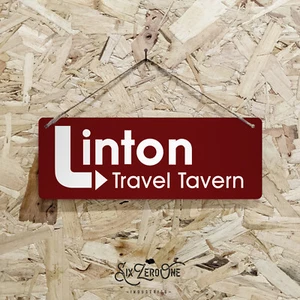 Linton Travel Tavern. Metal Sign Horizontal. Equidistant Norwich Lincoln Alan SM - Picture 1 of 8
