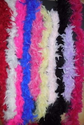 Nuevo Chandelle Pluma Boa Ligero Varios Colores y Longitudes Disfraz  Foto 1 de 2
