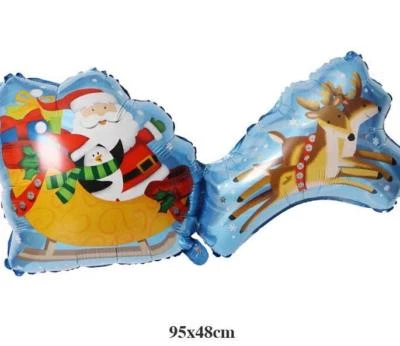 Christmas Santa Claus & Reindeer Jumbo Size Foil Balloon Premium Quality - image 1 of 2