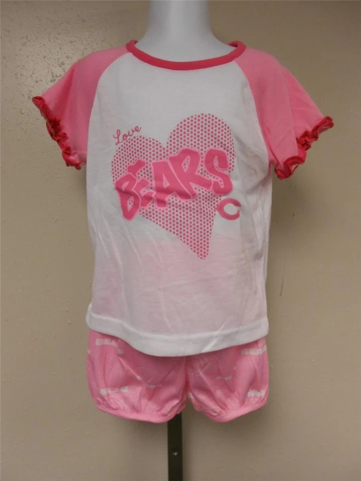 NEW Chicago Bears GIRLS TODDLERS 3T NFL Team Apparel 2 Piece Pajama Set - Image 1 of 4