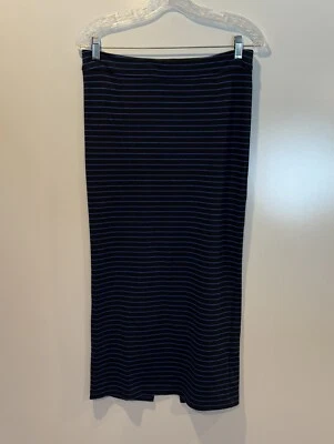 Maxifalda Torn by Ronny Kobo para mujer negra azul a rayas talla grande (1619) Foto 1 de 4