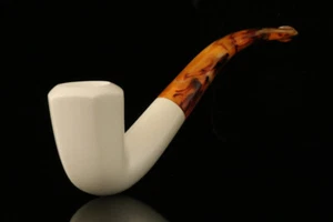 srv - Bent Panel Block Meerschaum Pipe with fitted case M2270 - Picture 1 of 7