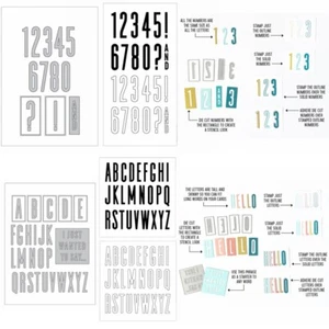 Alphabet and Numbers Set Metal Cutting Dies and Matched Stamp Scrapbooking Craft - Picture 1 of 21