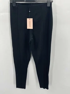 Missguided Pants Womens 10 Leggings Black Center Pleat Pull On Modern Minimal - Picture 1 of 6