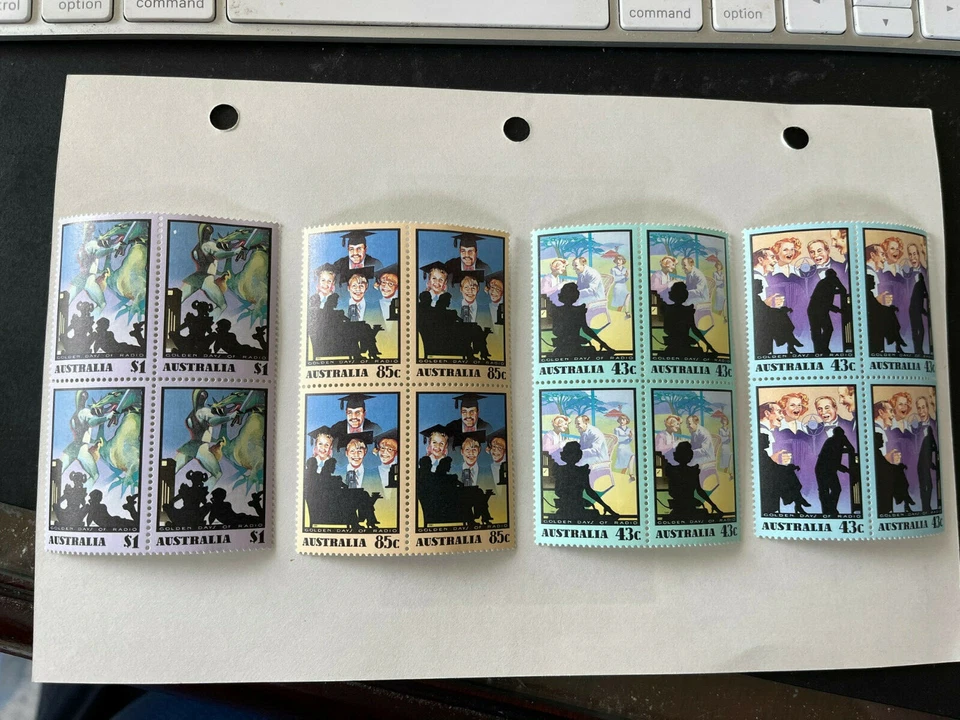 Australia Stamps MNH Blocks of 4 Scott 1218 - 1221 Golden Days of Radio - Image 1 of 2
