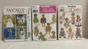 Lot Of 3 Patterns-Doll Clothes -Uncut - Vtg 2 Simplicity 1 McCall’s - Picture 1 of 11