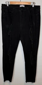 Judy blue 1XL Black Distressed Jeans Women Tears Torn Destroyed Skinny - Picture 1 of 6