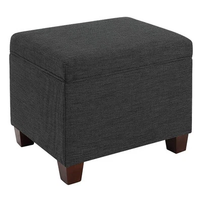 Convenience Concepts Madison Storage Ottoman in Gray Fabric with Solid Wood Feet - Image 1 of 4