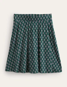 Boden Womens Mini wrap Skirt UK 14 US 10 Green Floral Jersey Pull On R0281 NWT - Picture 1 of 11