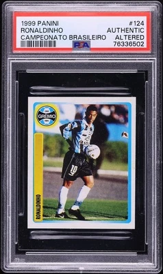 Ronaldinho 1999 Panini Campeonato Brasileiro ROOKIE #124 PSA AUTHENTIC  - Image 1 of 2