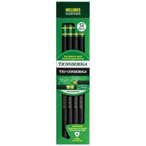 Tri-Conderoga Triangular Pencils, Wood-Cased #2, Sharpener, Soft Touch Comfor... - Bild 1 von 7