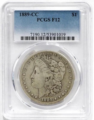1889 CC Morgan Dollar PCGS F12 - Image 1 of 4