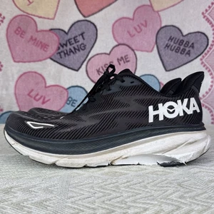 Size 13D - Hoka Clifton 9 Black White Grey 1127895-BWHT Shoes - Picture 1 of 12