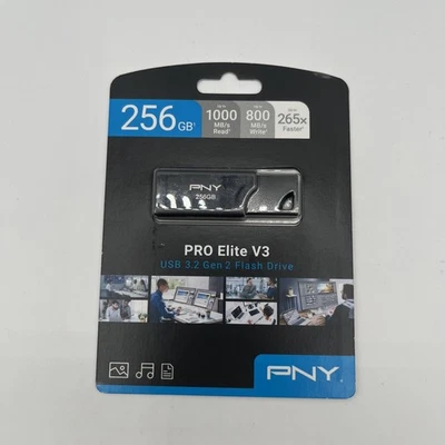 PNY - PRO Elite V3 256GB USB 3.2 Gen 2 Flash Drive - Black Sealed - Image 1 of 2
