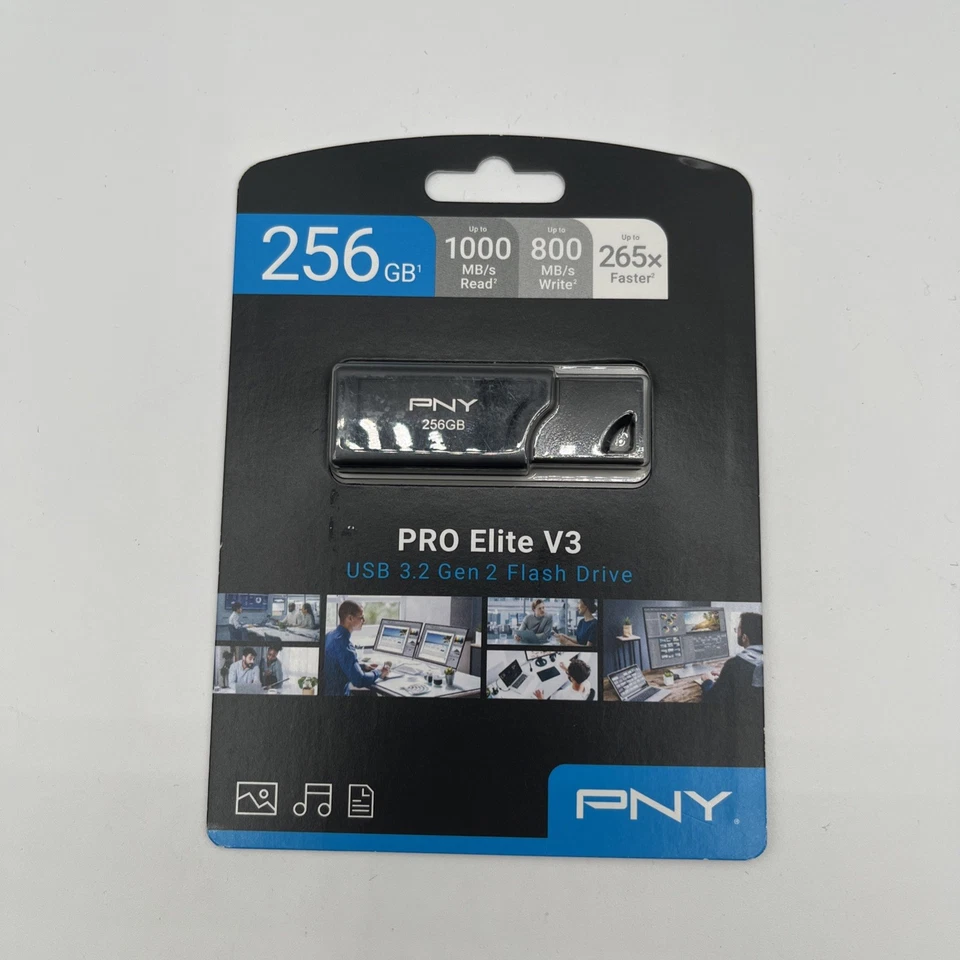 PNY - PRO Elite V3 256GB USB 3.2 Gen 2 Flash Drive - Black Sealed - Image 1 of 2