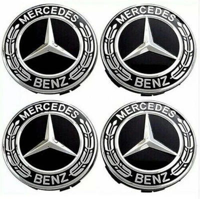 1Set Wheel Centre Rim Hub Caps Badge Fit For Mercedes Benz A C E SL GLC ML Class - Image 1 of 4