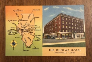 The Dunlop Hotel Jacksonville, Illinois. Postkarte (WP7) - Bild 1 von 2