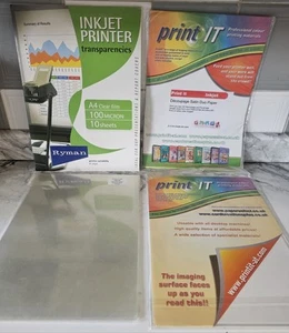 Bastelpaket A4 Inkjet Acetat Blätter & Decoupage Satin Duo Papier x4 Packungen - Bild 1 von 5