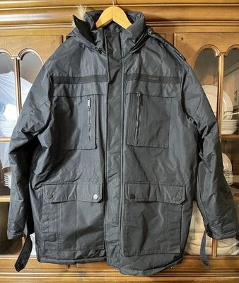 Rocawear Faux Fur Trim Hooded Parka Coat Black XXL Classic Hip Hop Streetwear - Image 1 of 4