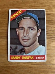 1966 Topps Baseball Sandy Koufax, Los Angeles Dodgers #100 - Hall of Fame - Picture 1 of 2