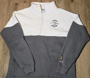 Vintage Yogi Bear 1/4 Zip Fleece Sweatshirt Large Gray White - Picture 1 of 10